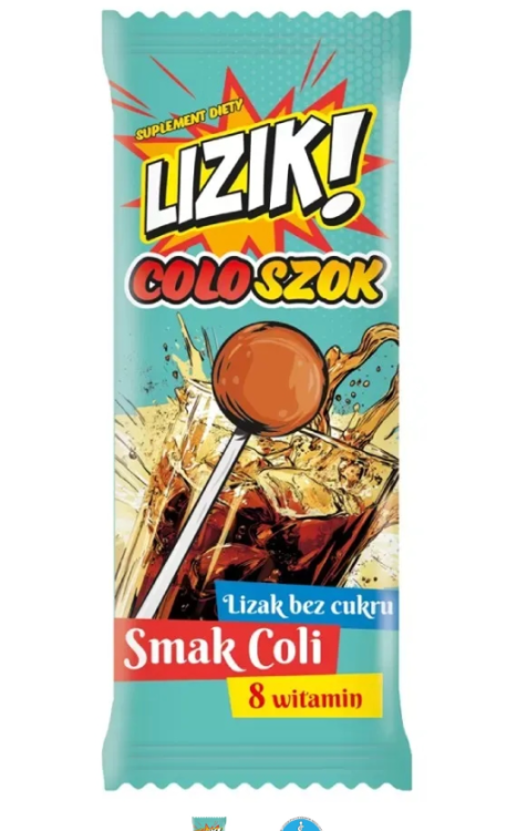 Lizik! Coloszok o smaku coli BEZ CUKRU 8 witamin 1sztuka