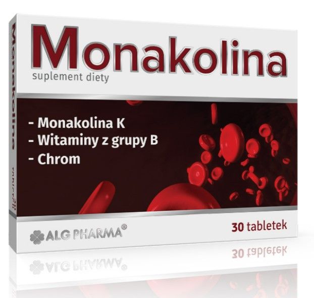 Monakolina 10 mg, na cholesterol, 30 tabletek