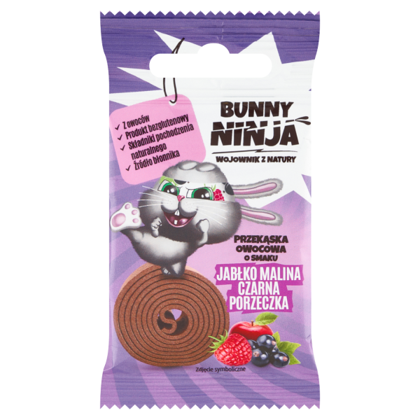 BUNNY NINJA Przekąska rolka jabłko-malina -porzeczka 15g