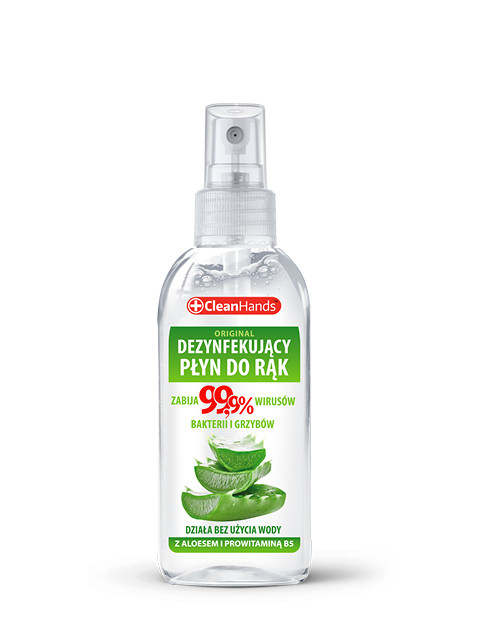 CLEAN HANDS Dezynfekujący płyn do rąk z aloesem i prowitaminą B5 100 ml