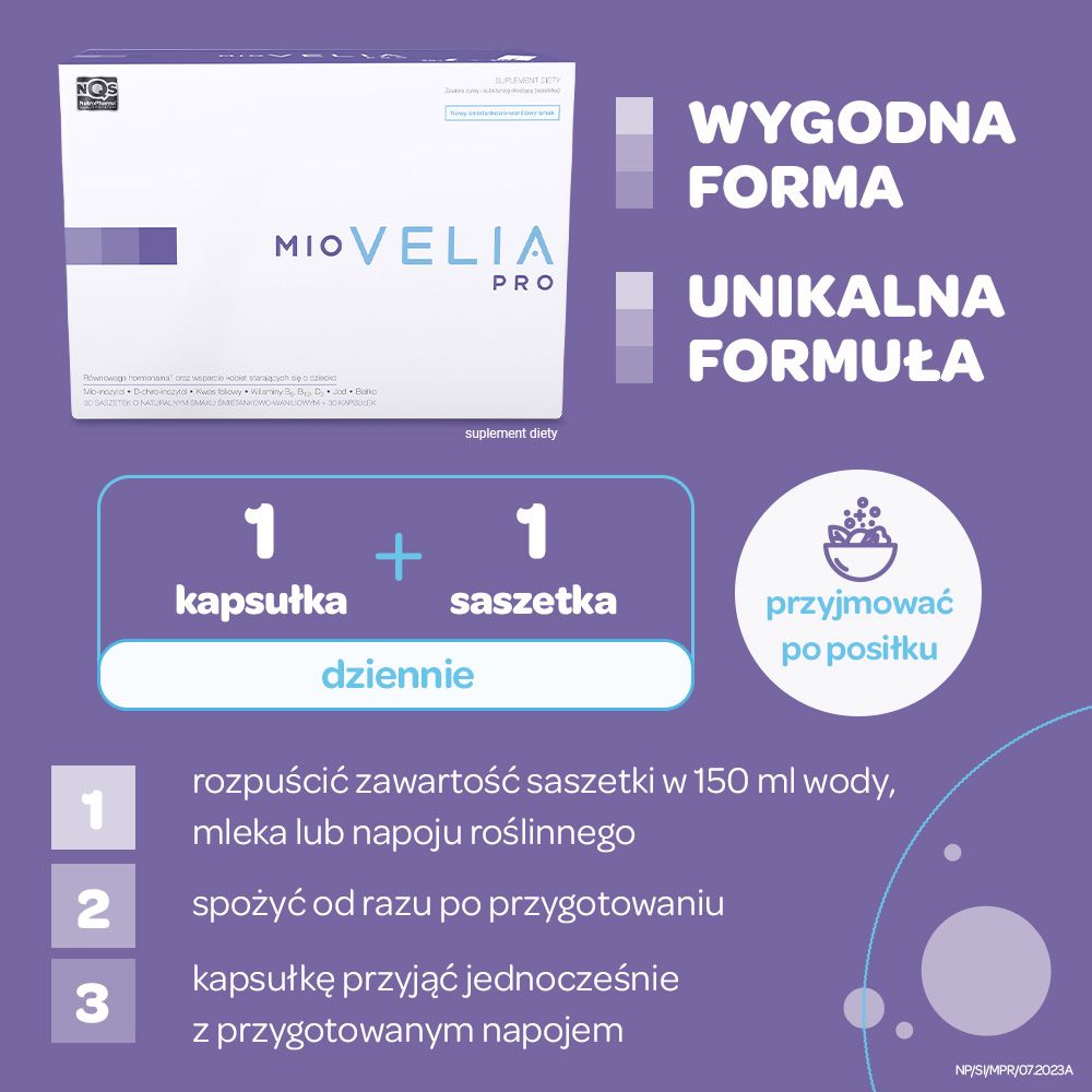 MIOVELIA PRO zestaw kuracja 30 saszetek + 30 kapsułek