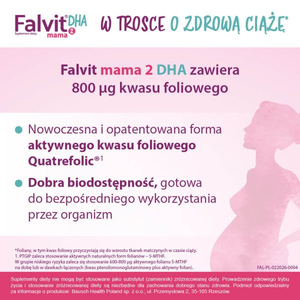 Falvit® mama 2 DHA dla kobiet po 16. tygodniu ciąży i karmiących 30 kapsułek