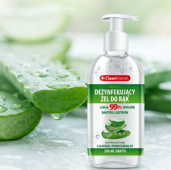 CleanHands antybakteryjny żel do rąk – aloes i prowitamina B5, 300 ml + 200 ml gratis