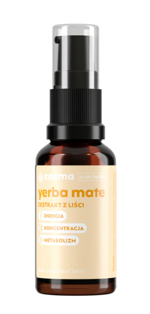 Cosma Pure Herbs Yerba Mate ekstrakt z olejem konopnym energia i matabolizm 30 ml