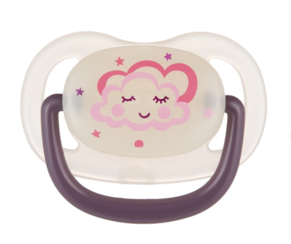 Canpol babies Smoczek uspakajający silikon 0-6m anatomiczny NIGHT DREAMS róż 22/500 1 SZTUKA