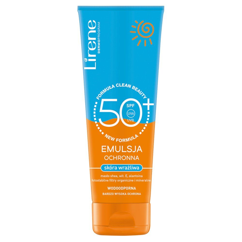 LIRENE SUN SPF50+ Emulsja ochronna do skóry wrażliwej 120ml