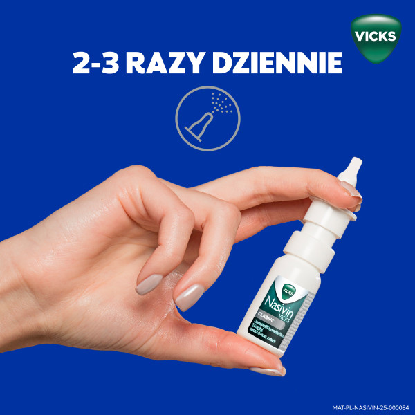 Aerozol do nosa Nasivin Vicks Classic na zatkany nos, katar, 10 ml