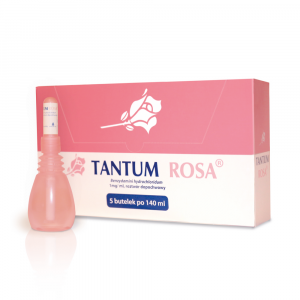 Tantum Rosa roztwór dopochwowy 1mg/ml 5 butelek po 140 ml