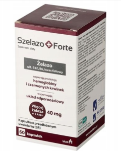 LEK-AM Szelazo+ Forte 40 mg żelazo z witaminami B12 i B6 60 kapsułek