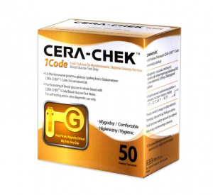 Cera-Chek 1 Code paski testowe do monitorowania stężenia glukozy we krwi 50 sztuk