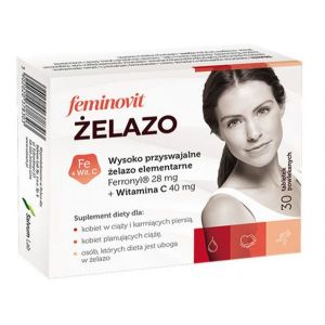 Feminovit Żelazo + witamina C 30 tabletek