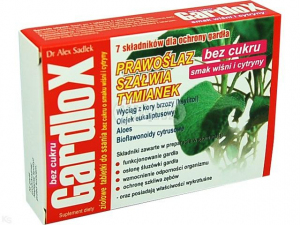 Gardlox bez cukru na gardło wiśnia i cytryna 16 tabletek