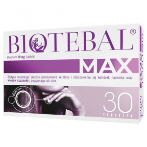 Biotebal Max 10mg  przeciw wypadaniu włosów, 30 tabletek