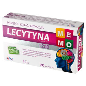 Lecytyna Memo 1200 pamięć i koncentracja 1,2g 60 kapsułek