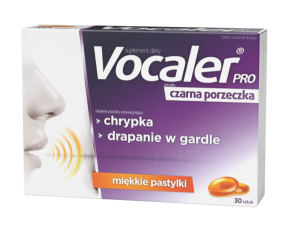 Vocaler Pro czarna porzeczka na chrypkę i drapanie w gardle 30 pastylek