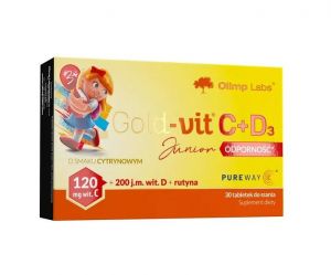 Olimp Gold - Vit C + D3 Junior Odporność 30 tabletek do ssania