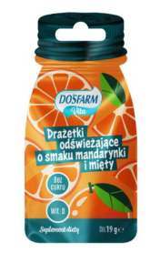 Dosfarm Vita drażetki odświeżające smak mandarynki mięty z witaminą D3 19g