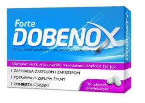 DOBENOX Forte - leczenie przewlekłej niewydolności krążenia żylnego, 500 mg, 30 tabletek