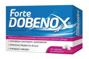 DOBENOX Forte - leczenie przewlekłej niewydolności krążenia żylnego, 500 mg, 60 tabletek