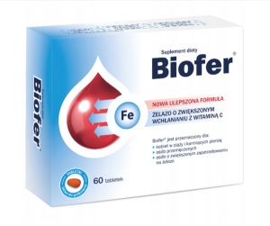 Biofer Żelazo z WITAMINĄ C, ZMĘCZENIE, CIĄŻA, KARMIENIE PIERSIĄ 60 tabletek