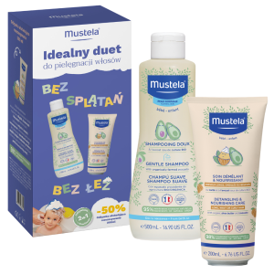 Mustela Idealny Duet do pielęgnacji włosów Delikatny szampon + Odżywka