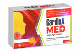 Gardlox Med na ból gardła smak cytrynowy 16 sztuk