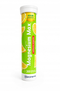 Starpharma Magnesium Max magnez bez cukru cytryna 20 tabletek musujących