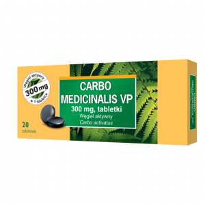 Carbo medicinalis VP, węgiel aktywny 300mg x 20 tabletek