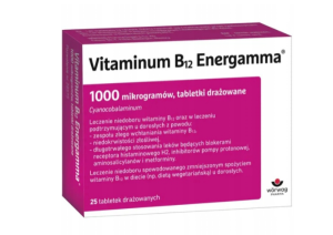 Vitaminum B12 Energamma, 1000 mikrogramów tabletki drażowane 25 sztuk