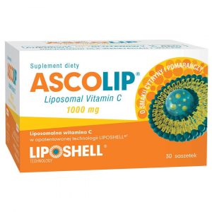 ASCOLIP Liposomalna Witamina C 1000 mg 30 saszetek smak cytryny i pomarańczy