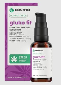 Cosma Cannabis Gluko Fit na wsparcie metabolizmu CBD 20 mg 30 ml