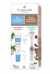 FLOS-LEK Zestaw Serum pod oczy z KOFEINĄ+ Żel ze świetlikiem