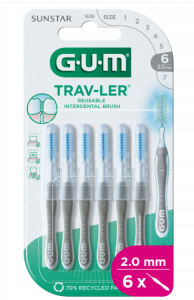 GUM Trav-Ler Szczoteczki międzyzębowe 2,0 mm 6 sztuk