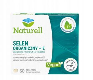 NATURELL Selen organiczny + E  dla VEGAN 60 tabletek do ssania