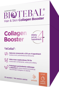 Biotebal Hair & Skin Collagen Booster o smaku brzoskwiniowym 30 saszetek