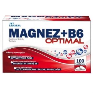 MAGNEZ + B6 Optimal, mleczan magnezu, 100 tabletek