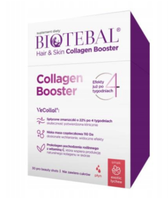 Biotebal Hair & Skin Collagen Booster o smaku liczi na paznokcie 30 saszetek
