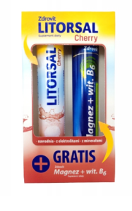 Zdrovit Litorsal Cherry 24 tabl.  + Magnez + wit.B6 24 tabl. GRATIS