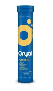 Oryal Senior Elektrolity Plus smak pomarańczy i bergamoty 20 tabletek musujących