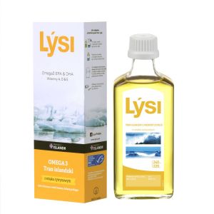 LYSI Tran islandzki OMEGA3 o smaku cytrynowym 240ml