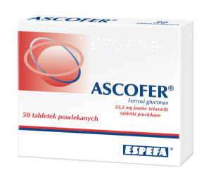 Ascofer 23,2 mg jonów żelaza x 50 draż.