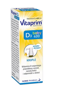 Vitaprim D3 Baby 400 na rozwój kości i odporność 10 ml