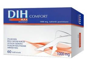 DIH MAX COMFORT - na żylaki, bóle, ciężkość nóg, 60 tabletek powlekanych