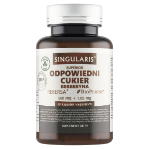 SINGULARIS Superior odpowiedni cukier berberyna 500 mg + 1.05 mg 60 kapsułek