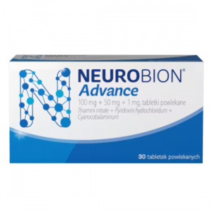 Neurobion Advance, Leczenie niedoboru witaminy B1 B6 B12 dla dorosłych, 30 tabletek powlekanych