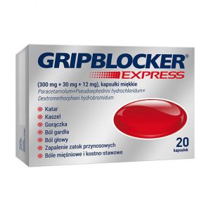 GRIPBLOCKER EXPRESS x 20 kapsułek miękkie, Leczenie, Przeziebienia, Gryp