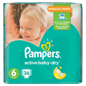 Pampers Active baby-dry 6 (15+kg) 36szt
