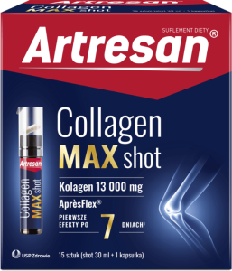 Artresan Collagen Max Shot Kolagen 13 000 mg śliwka 15 sztuk po 30ml + kapsułki